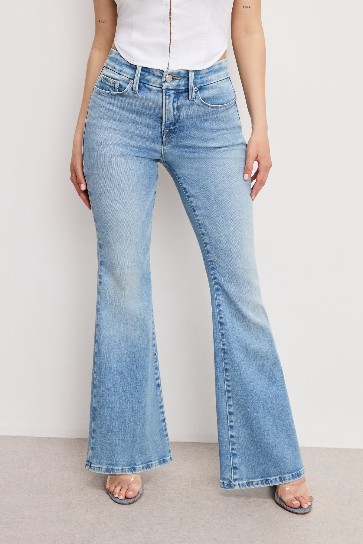 Luxury DOLLY JOLEANS PETITE FLARE JEANS INDIGO1019