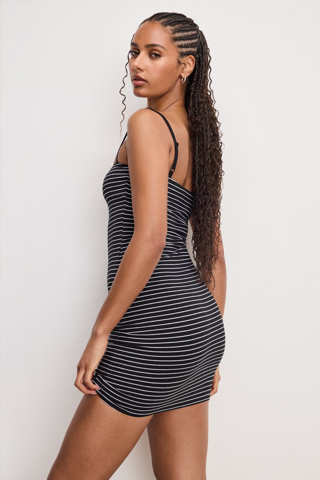Luxury SUPER STRETCH JERSEY CAMI MINI DRESS CLASSIC STRIPE002
