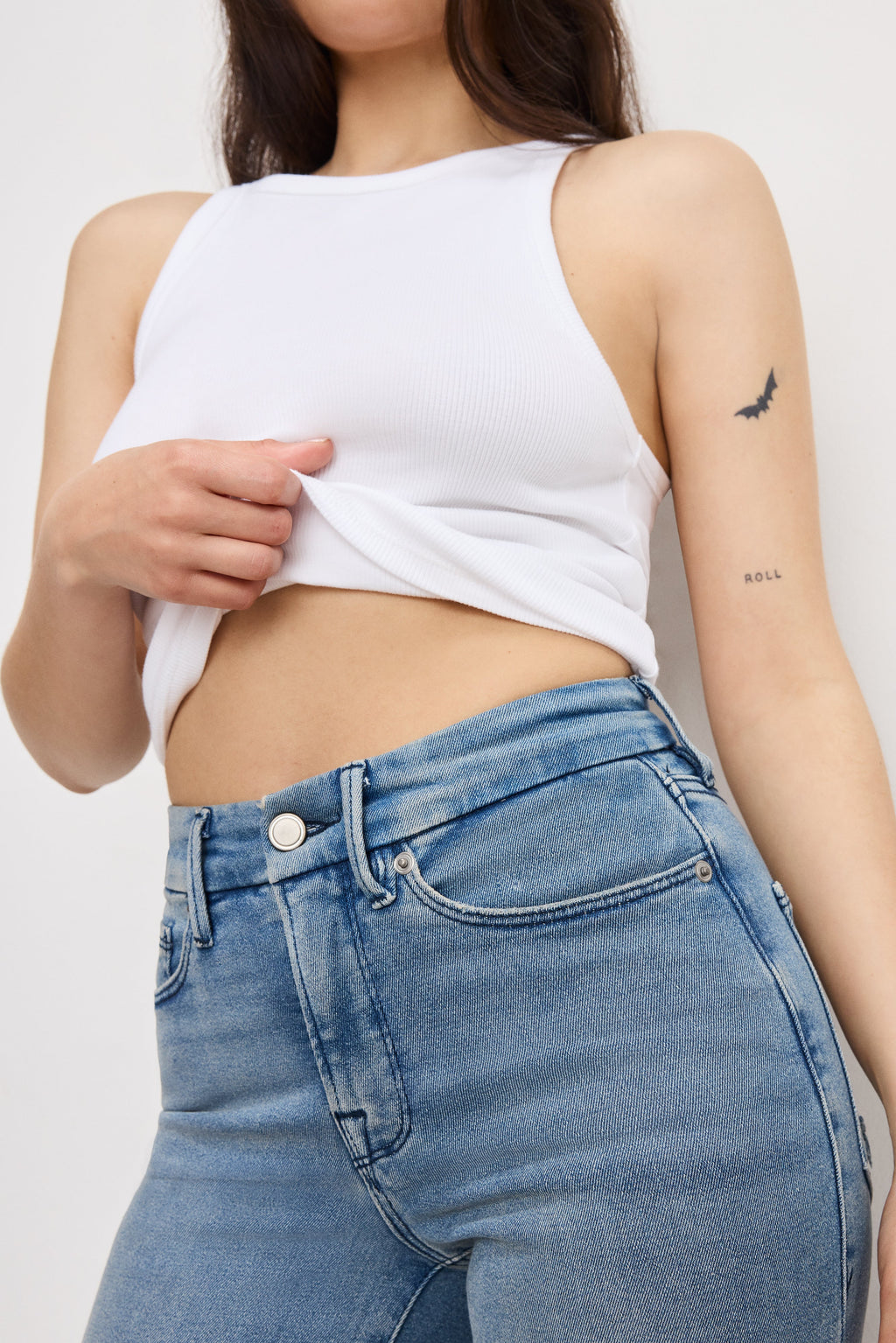 Luxury GOOD PETITE STRAIGHT JEANS BLUE449