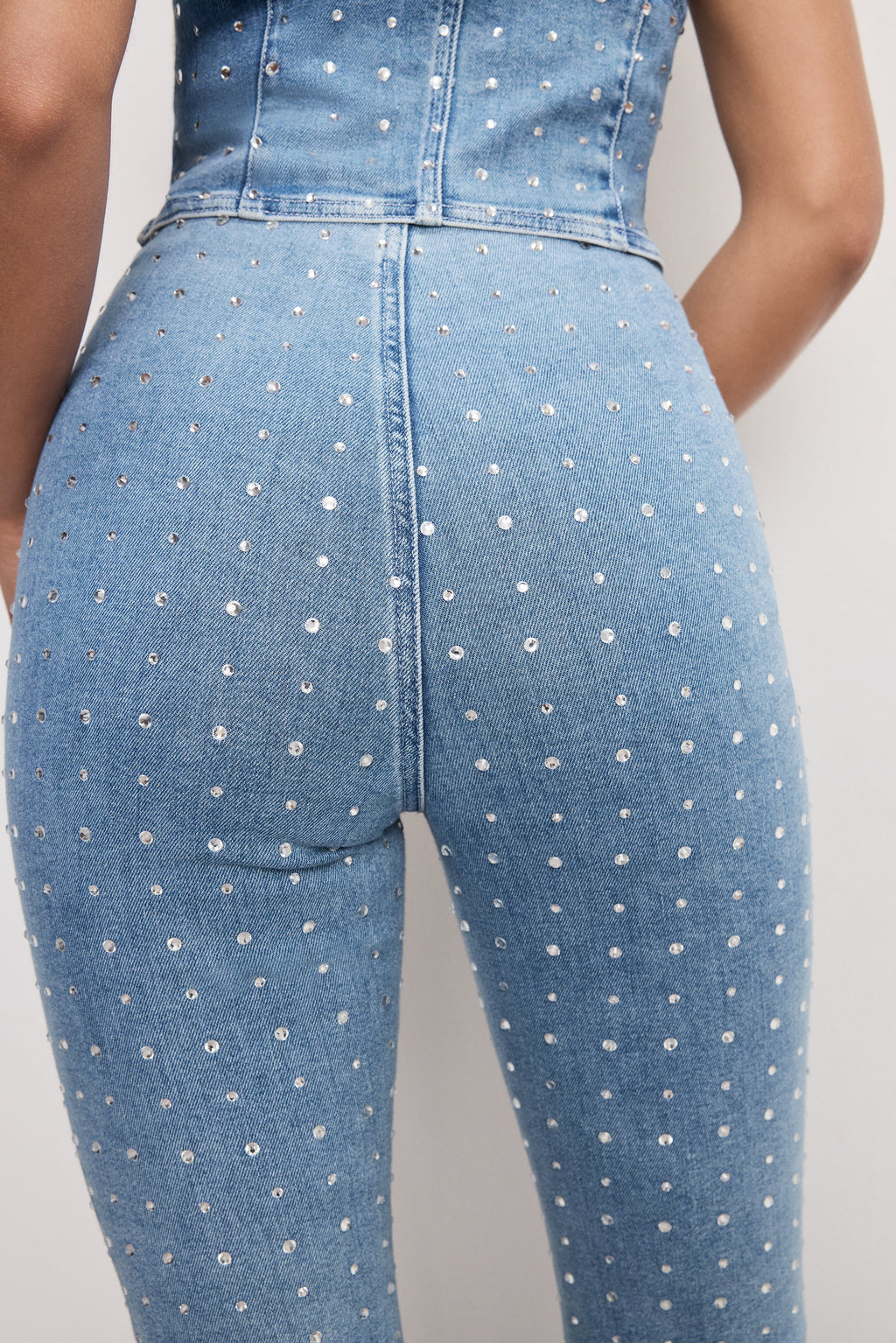 Luxury DOLLY CRYSTAL DENIM PULL ON PANTS INDIGO1023