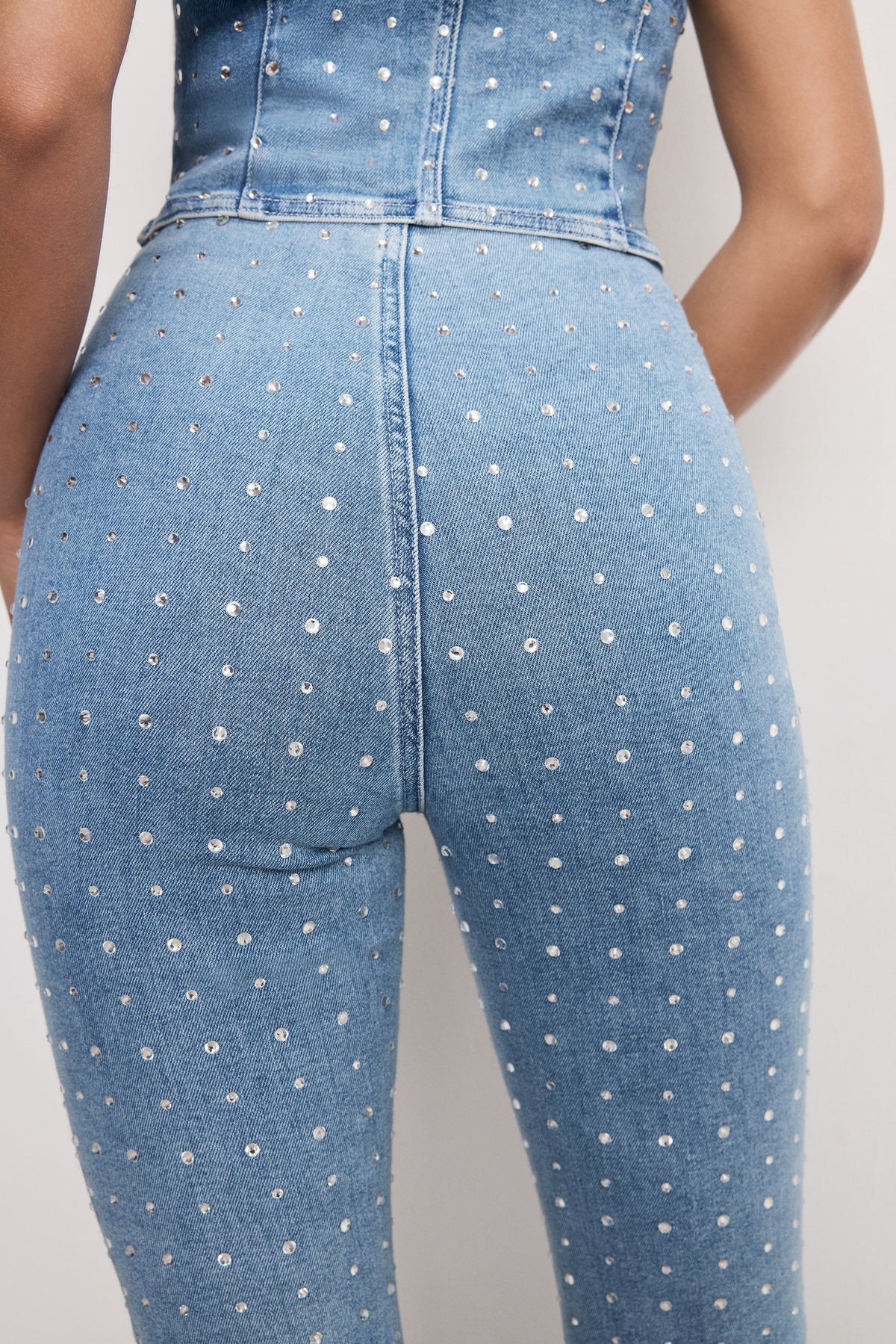 Luxury DOLLY CRYSTAL DENIM PULL ON PANTS INDIGO1023