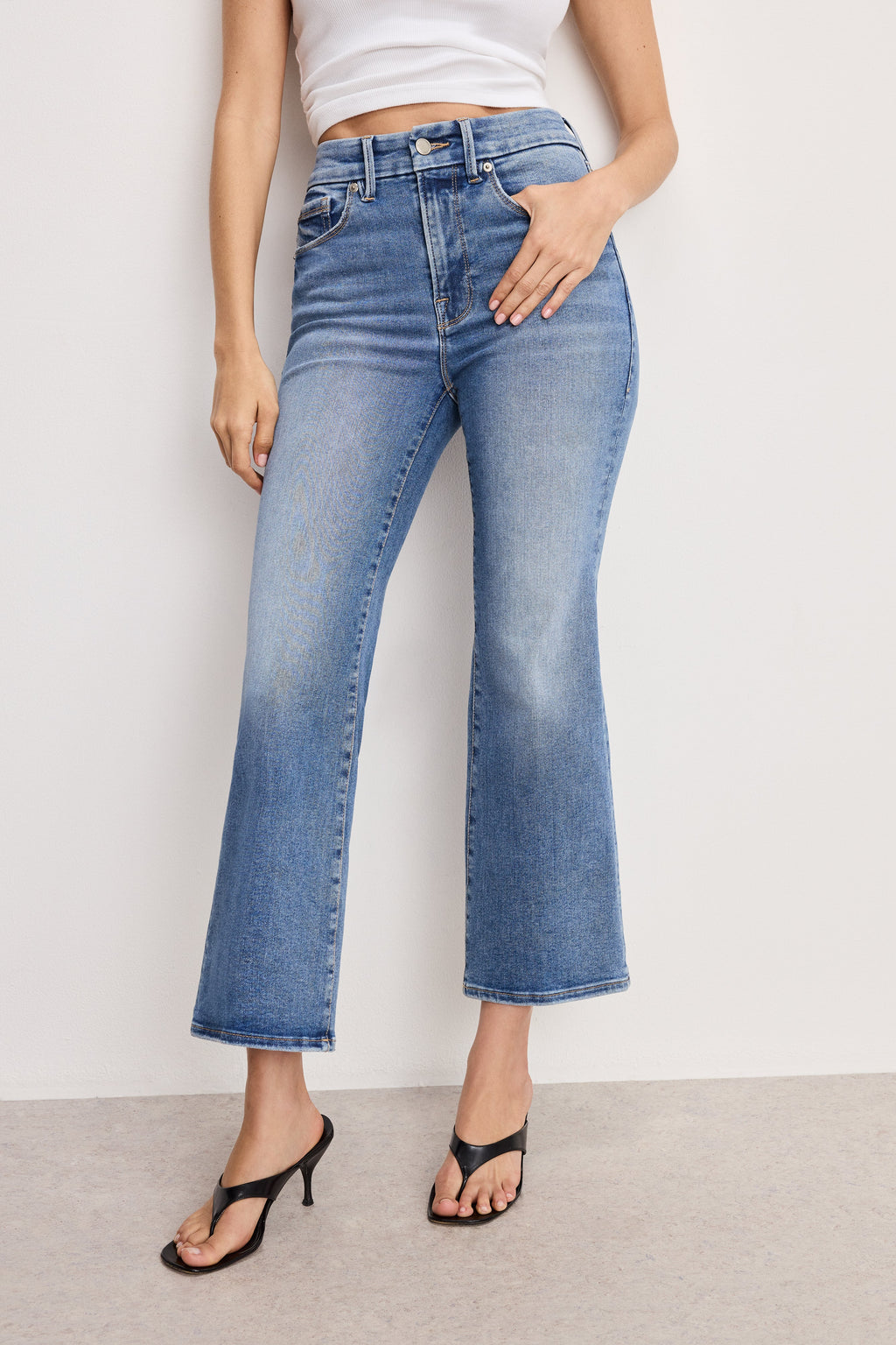 Luxury ALWAYS FITS GOOD LEGS CROPPED MINI BOOT JEANS INDIGO953
