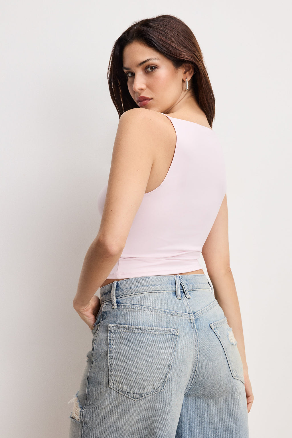 Luxury WEIGHTLESS SLEEVELESS TANK COTTON CANDY PINK003