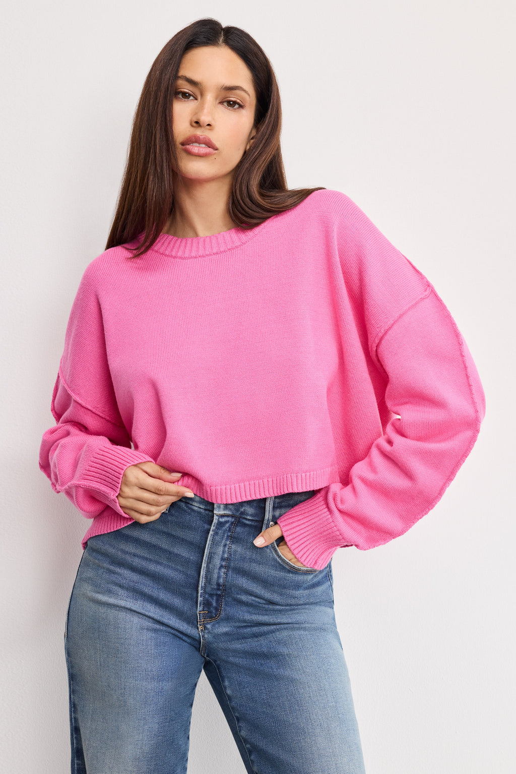 Luxury COZY KNIT CREW NECK BOUQUET001