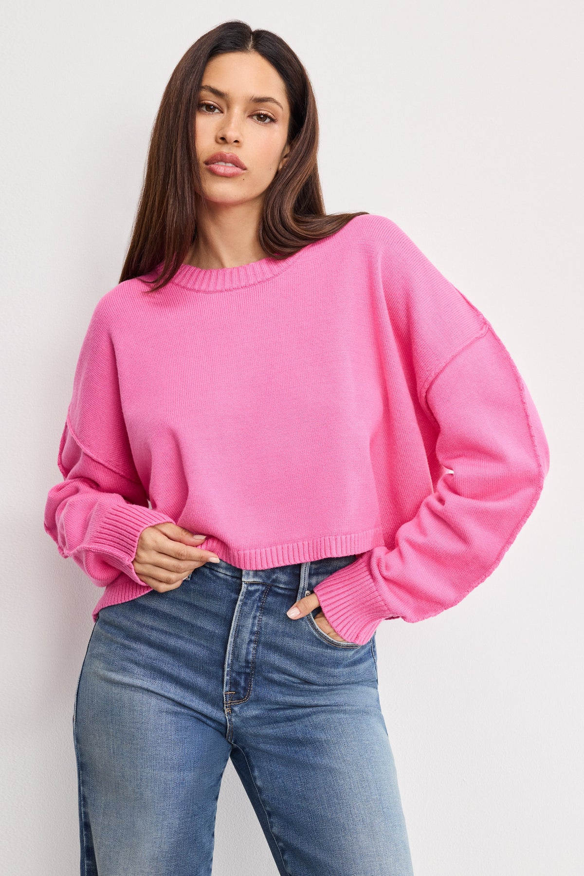 Luxury COZY KNIT CREW NECK BOUQUET001