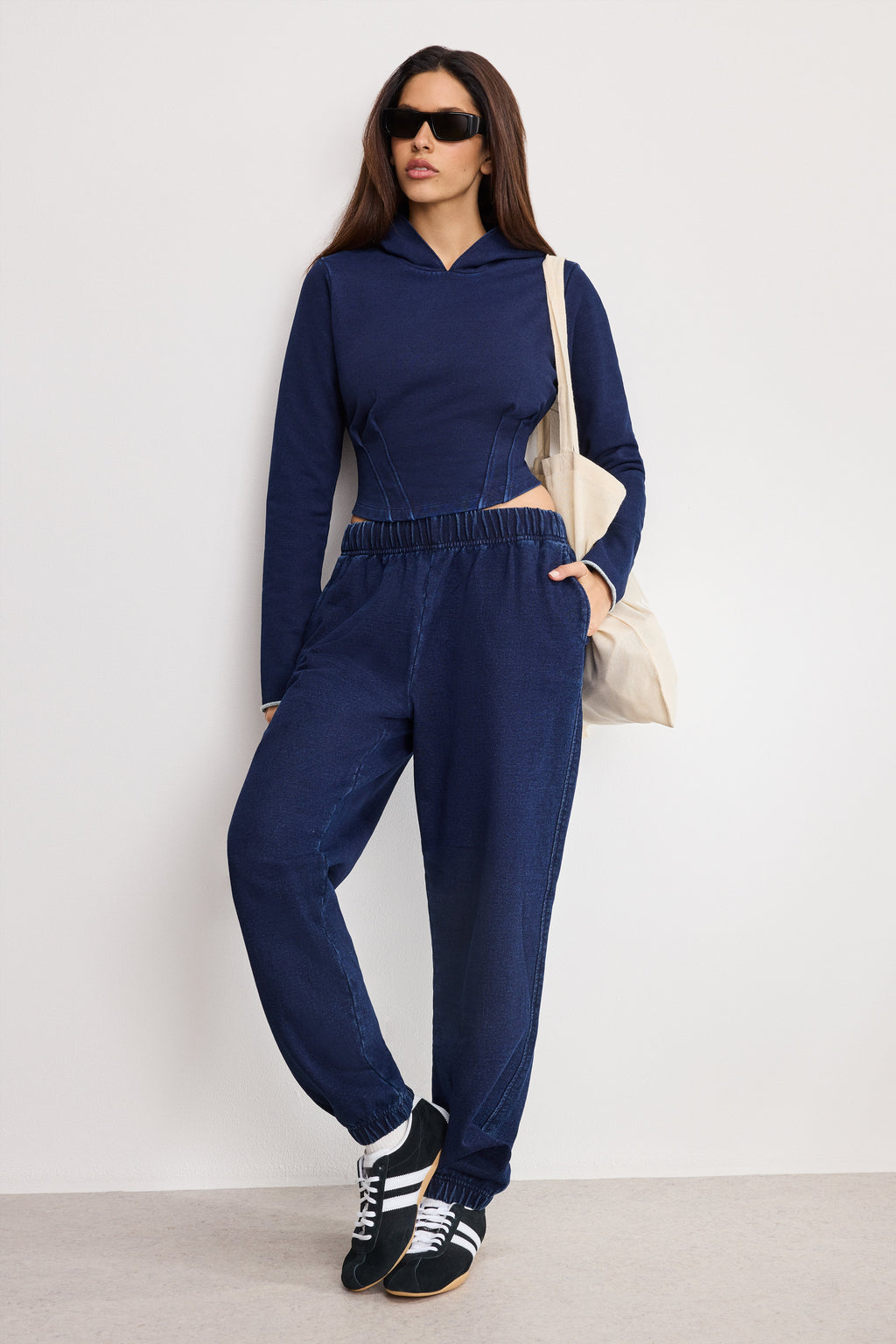 Luxury JEANIUS CORSET HOODIE INDIGO1029