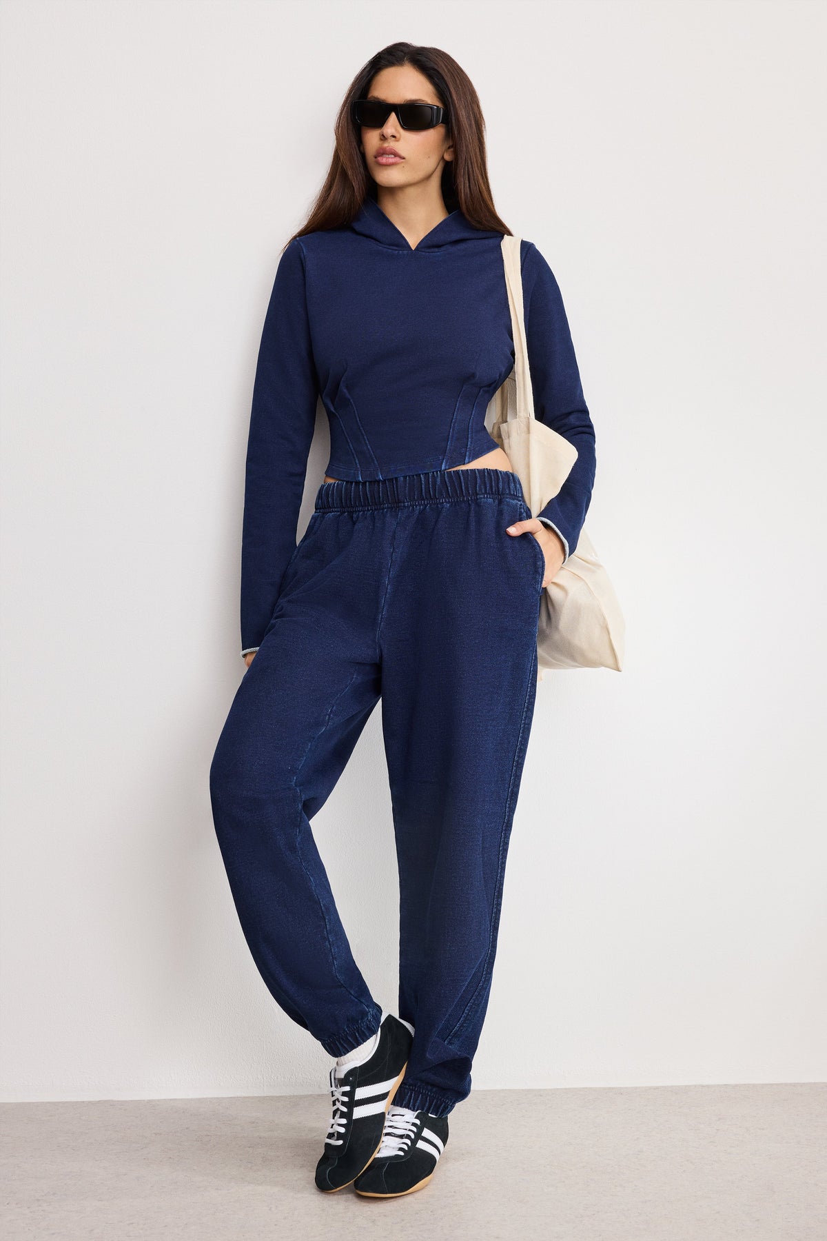 Luxury JEANIUS CORSET HOODIE INDIGO1029