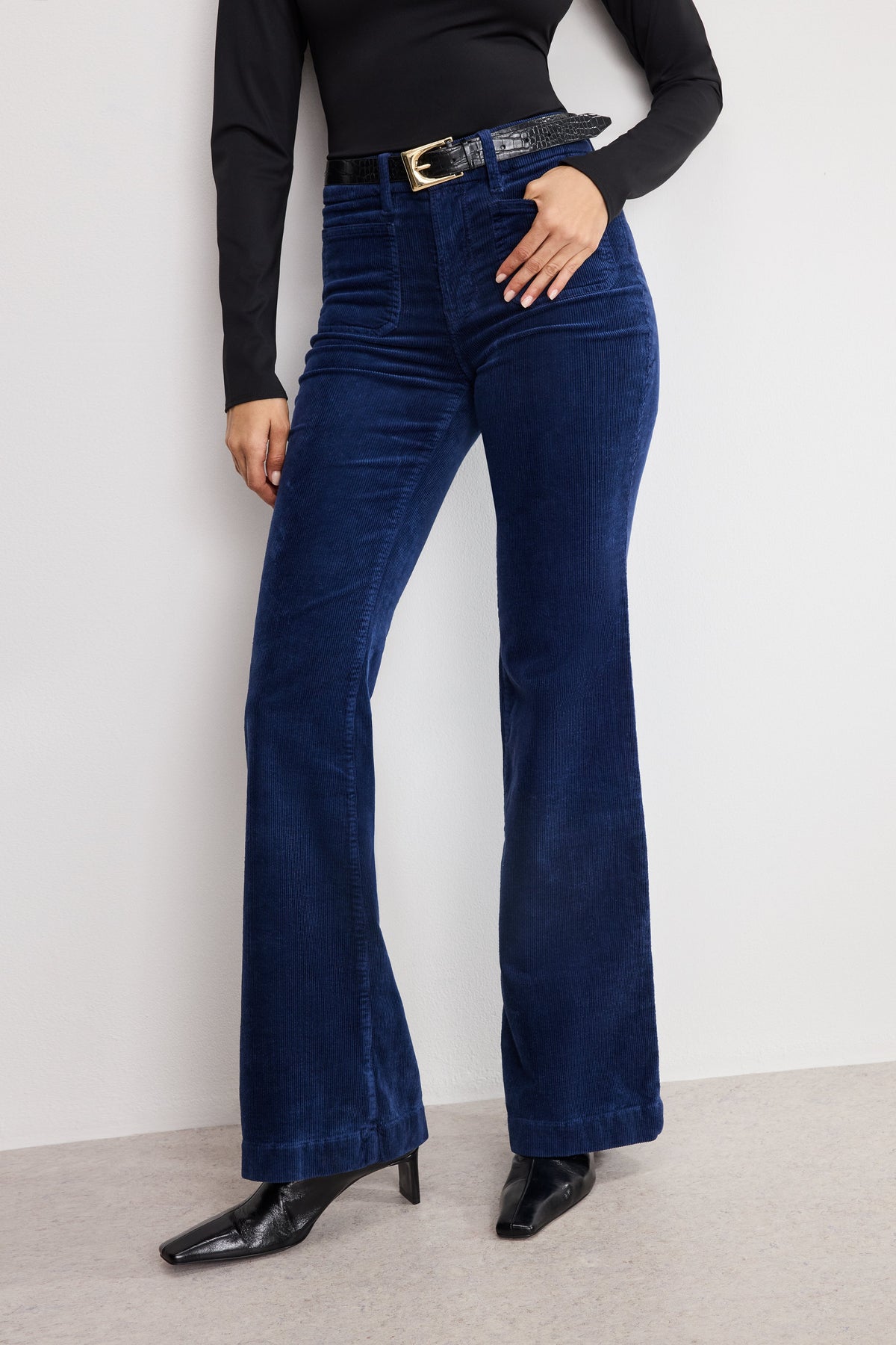 Luxury GOOD LEGS FLARE CORDUROY PANTS MIDNIGHT002