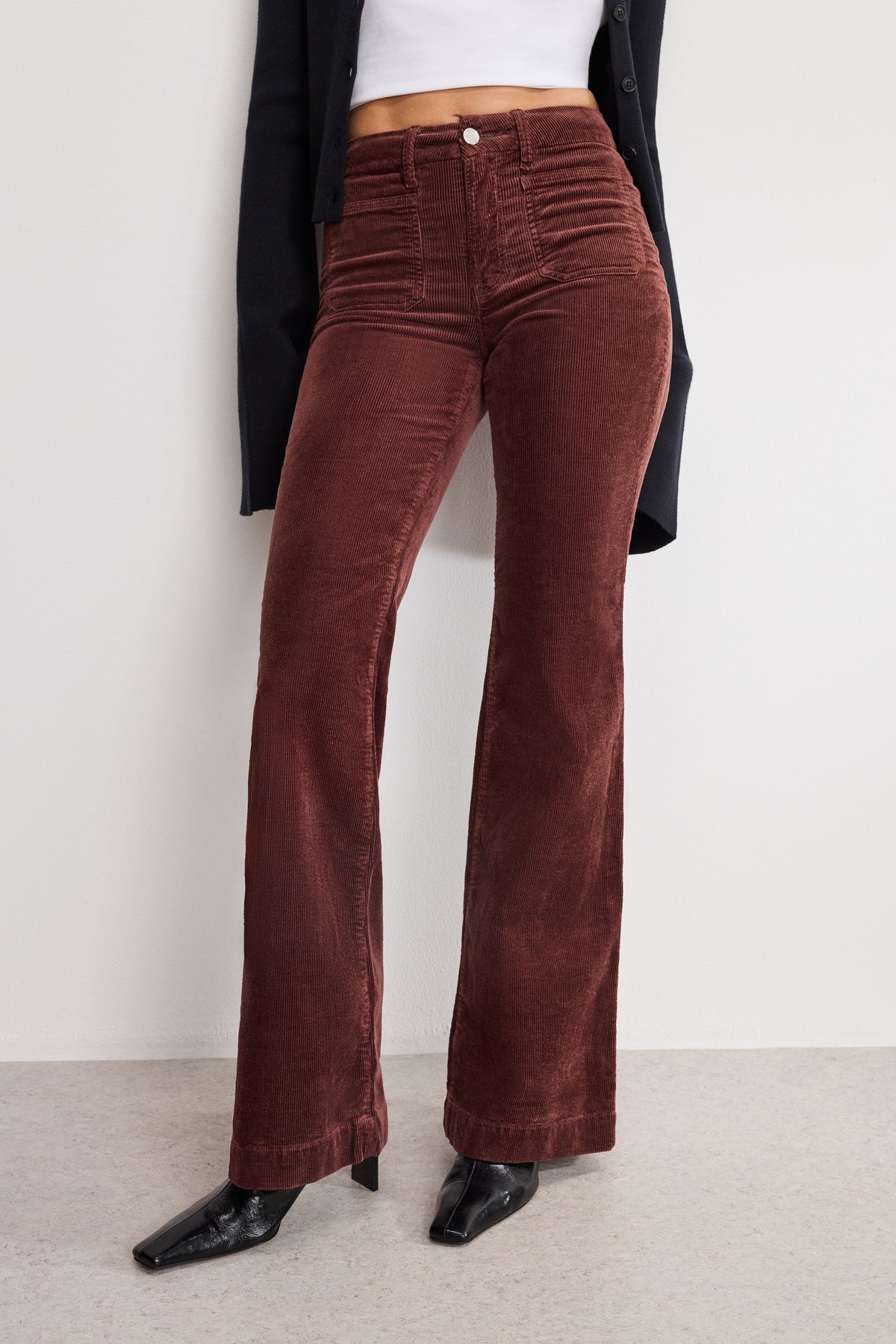 Luxury GOOD LEGS FLARE CORDUROY PANTS WALNUT004