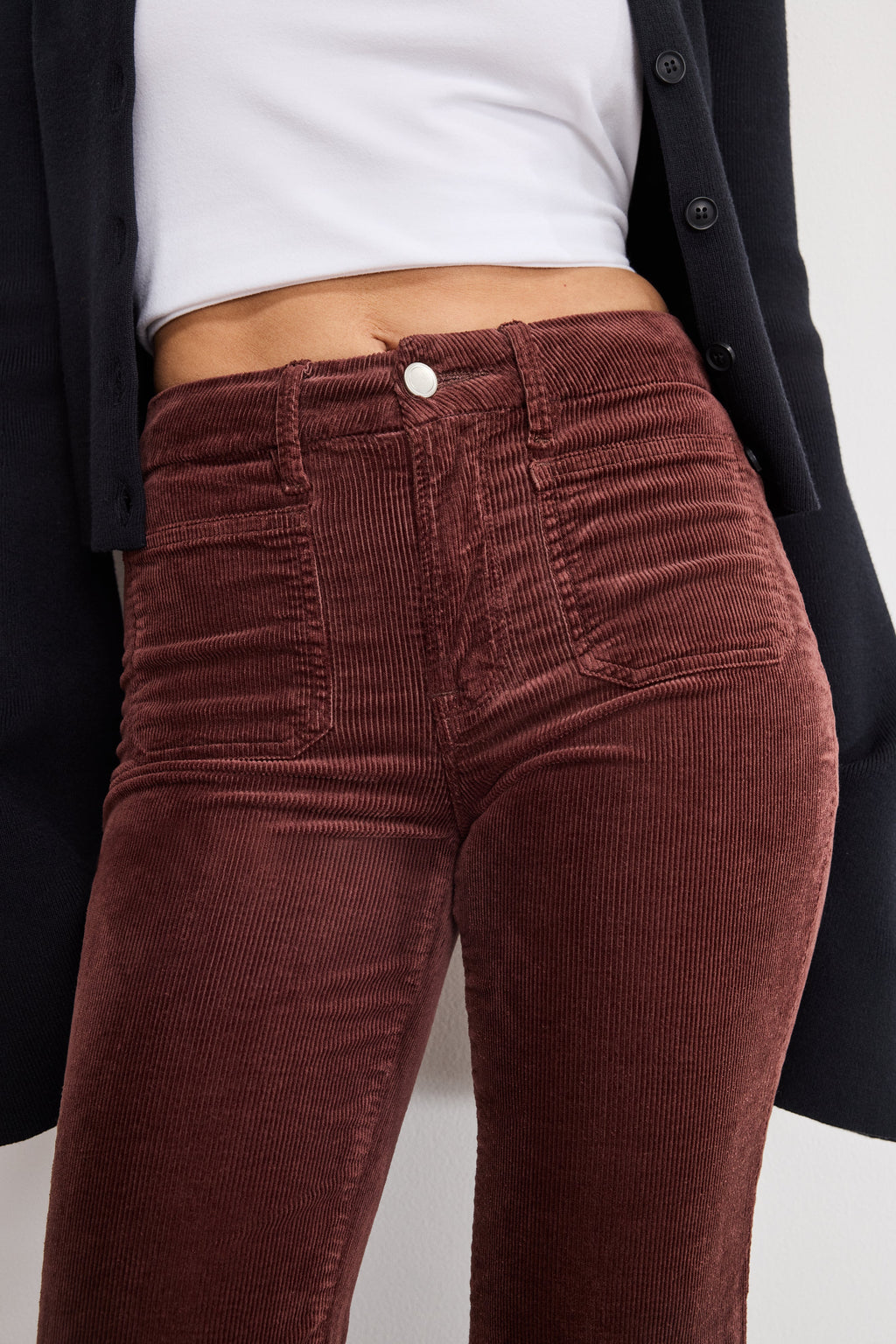 Luxury GOOD LEGS FLARE CORDUROY PANTS WALNUT004