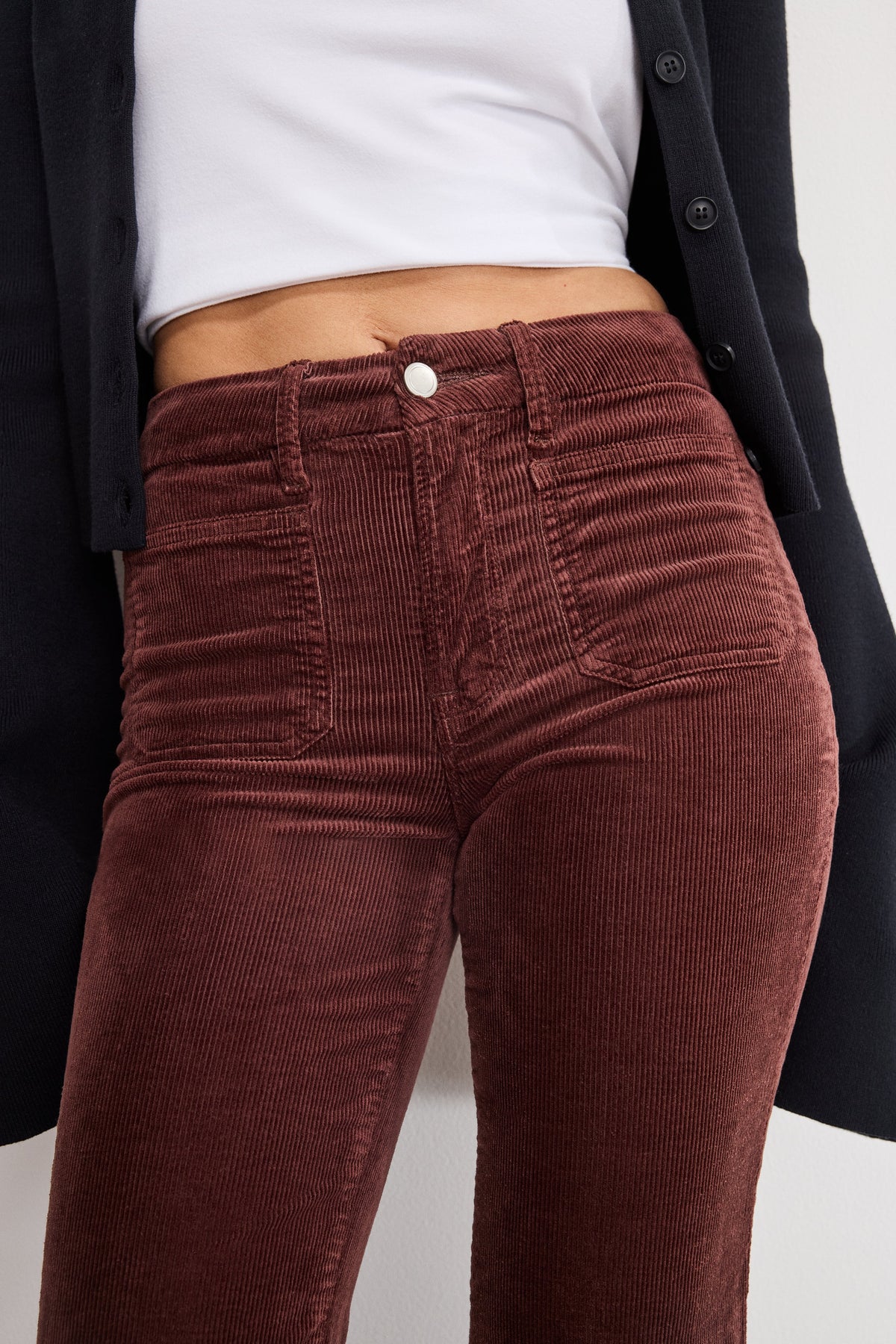 Luxury GOOD LEGS FLARE CORDUROY PANTS WALNUT004
