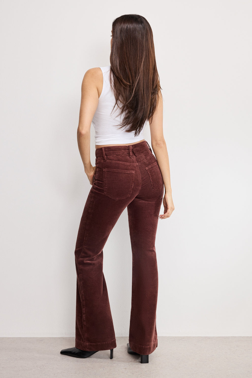 Luxury GOOD LEGS FLARE CORDUROY PANTS WALNUT004