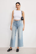 Luxury GOOD WAIST PALAZZO CROPPED JEANS INDIGO999