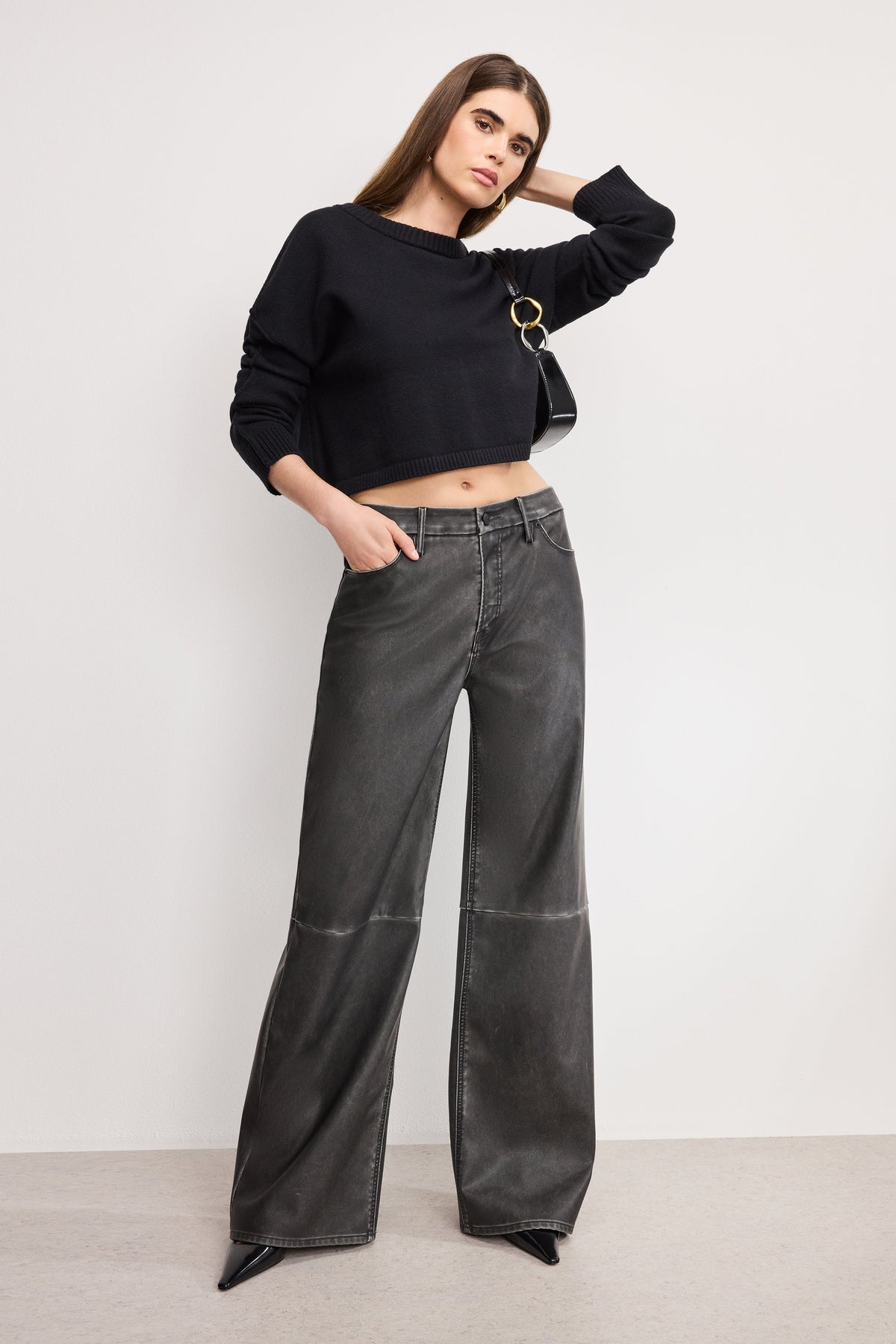 Luxury COZY KNIT CREW NECK BLACK