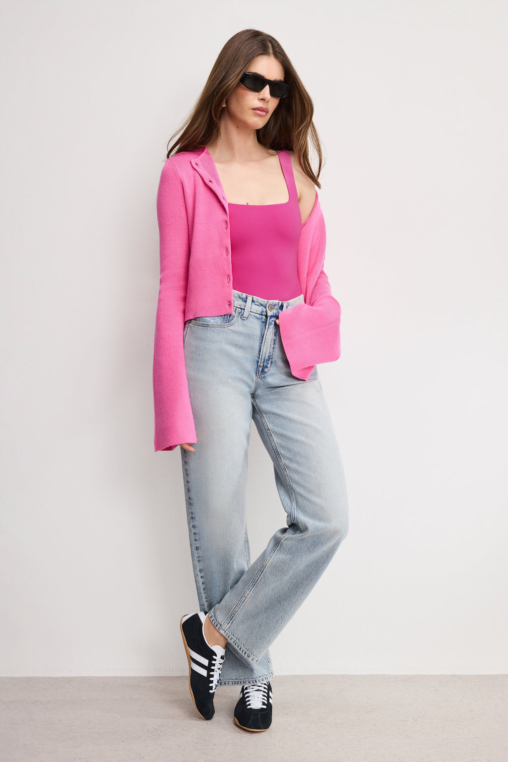 Luxury SCULPTING MODERN TANK BODYSUIT FUSCHIA002