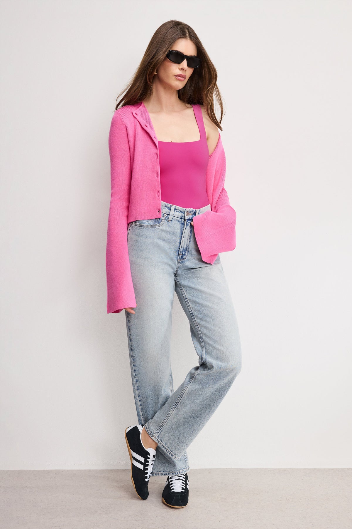 Luxury SCULPTING MODERN TANK BODYSUIT FUSCHIA002