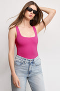 Luxury SCULPTING MODERN TANK BODYSUIT FUSCHIA002