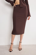 Luxury MATTE JERSEY MIDI PENCIL SKIRT BARK003