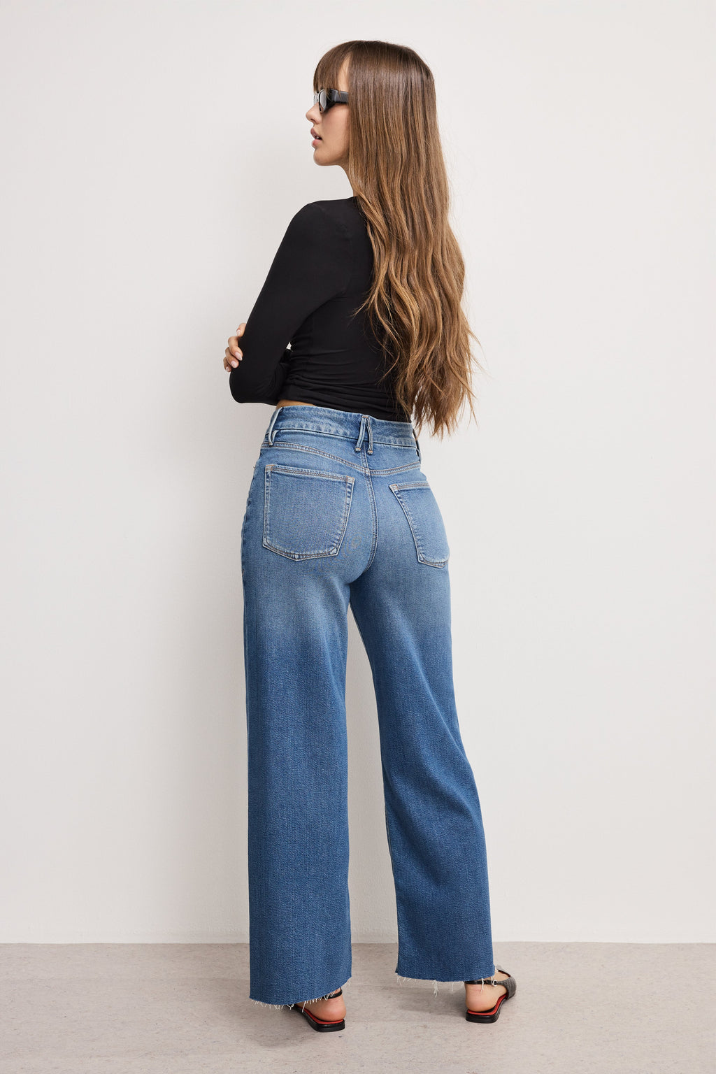 Luxury GOOD SKATE CROPPED WIDE JEANS INDIGO1005