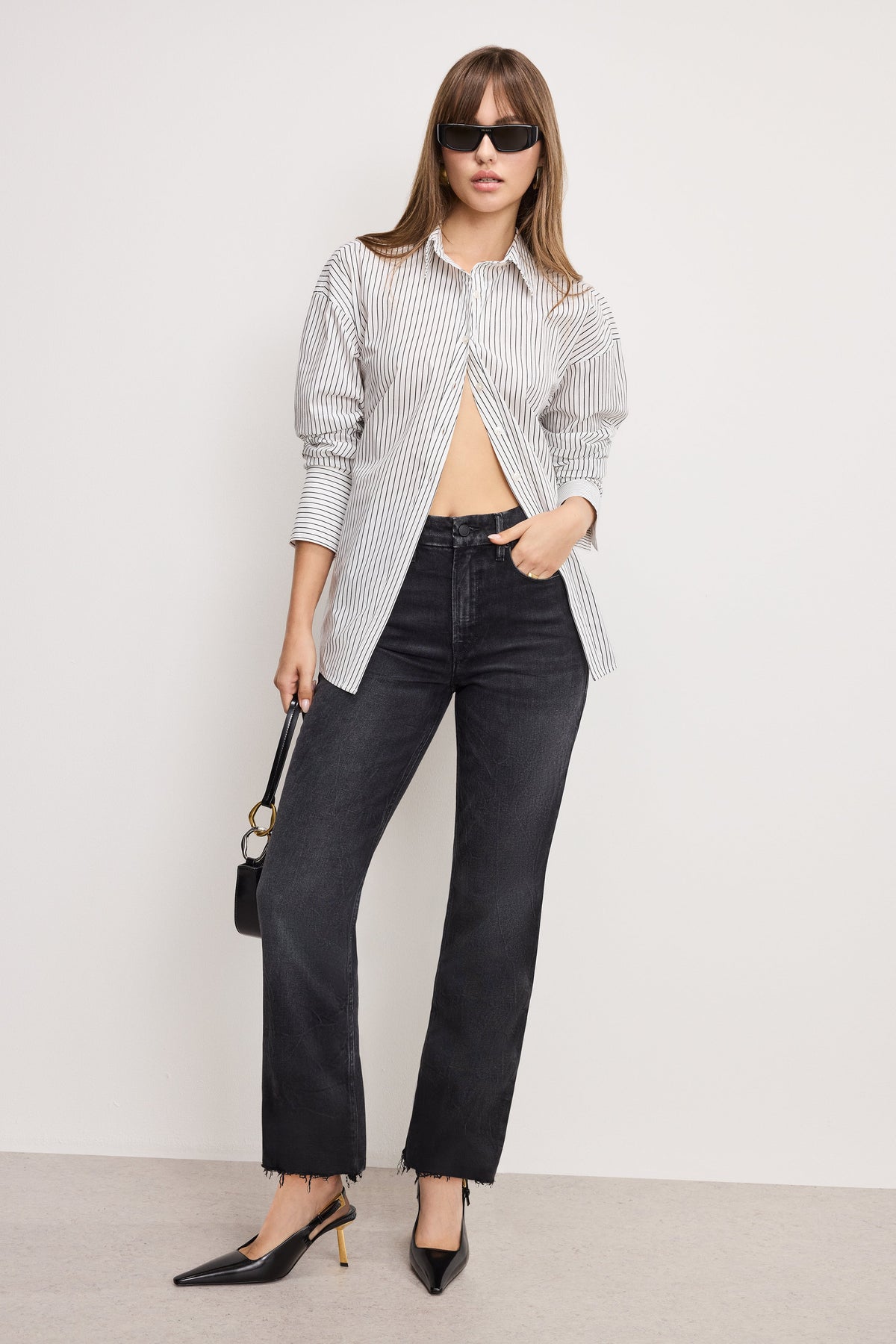 Luxury GOOD ICON STRAIGHT ANKLE JEANS BLACK404