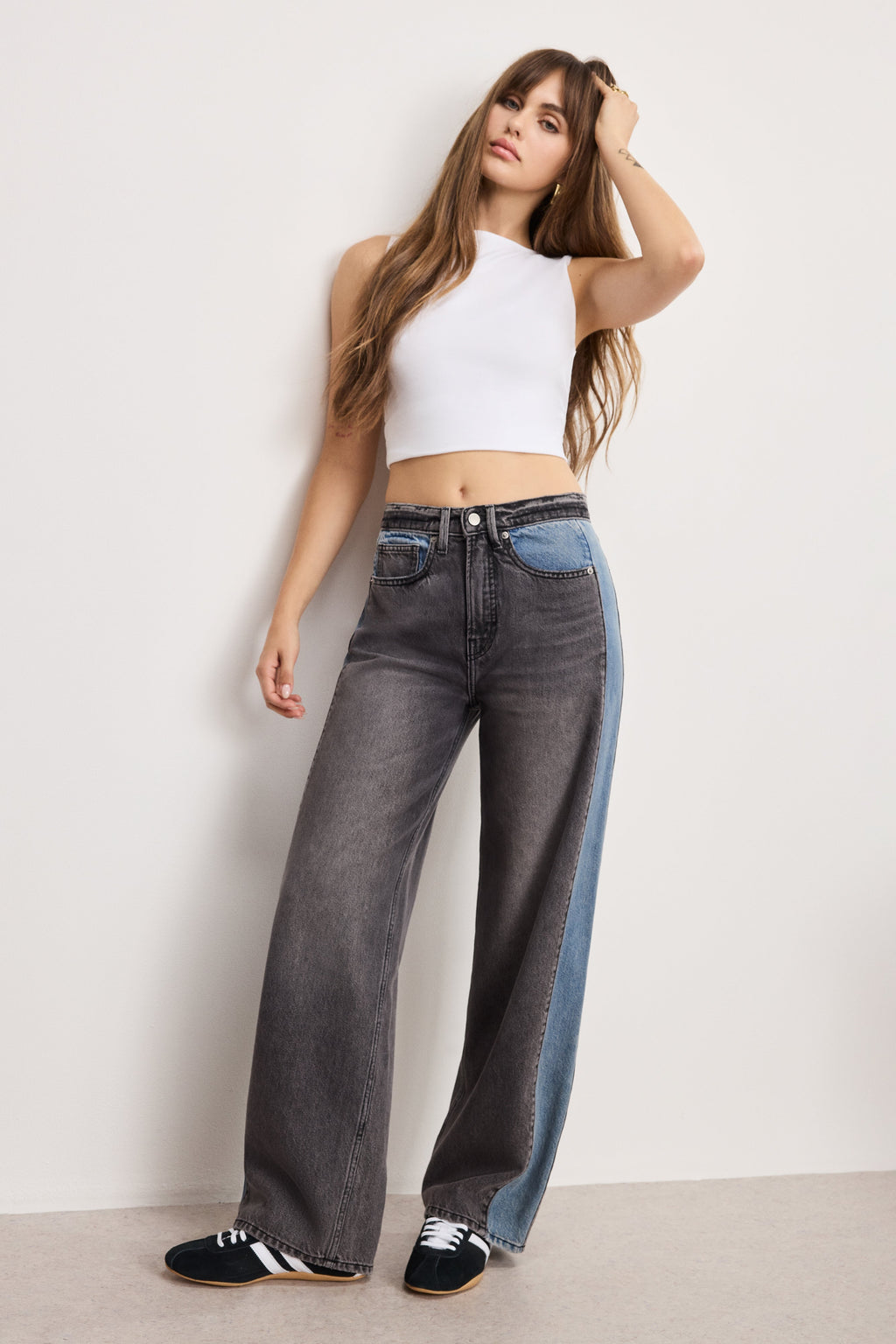 Luxury GOOD LOW RISE BAGGY JEANS INDIGO1000