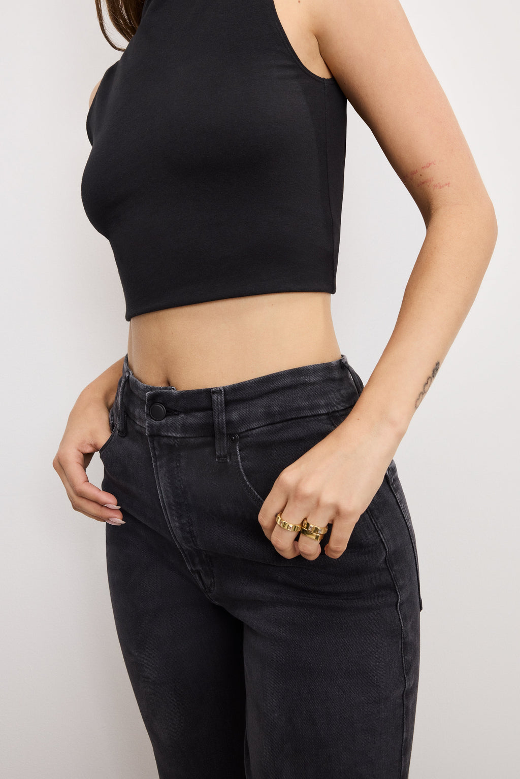 Luxury SOFT TECH GOOD TRUE STRAIGHT JEANS BLACK343