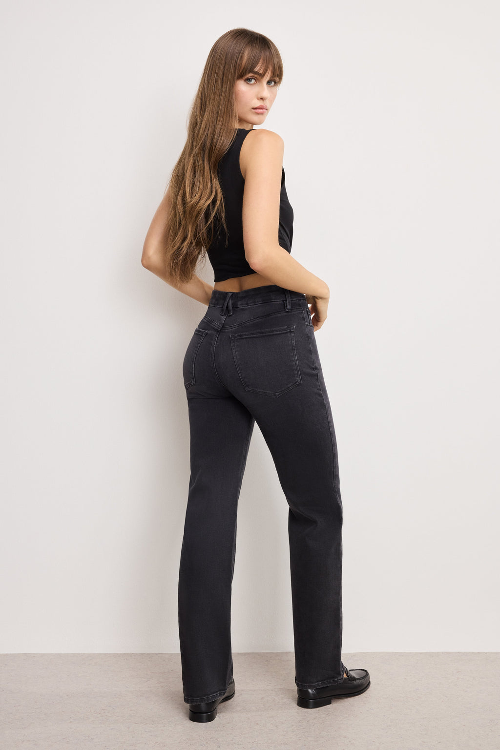Luxury SOFT TECH GOOD TRUE STRAIGHT JEANS BLACK343