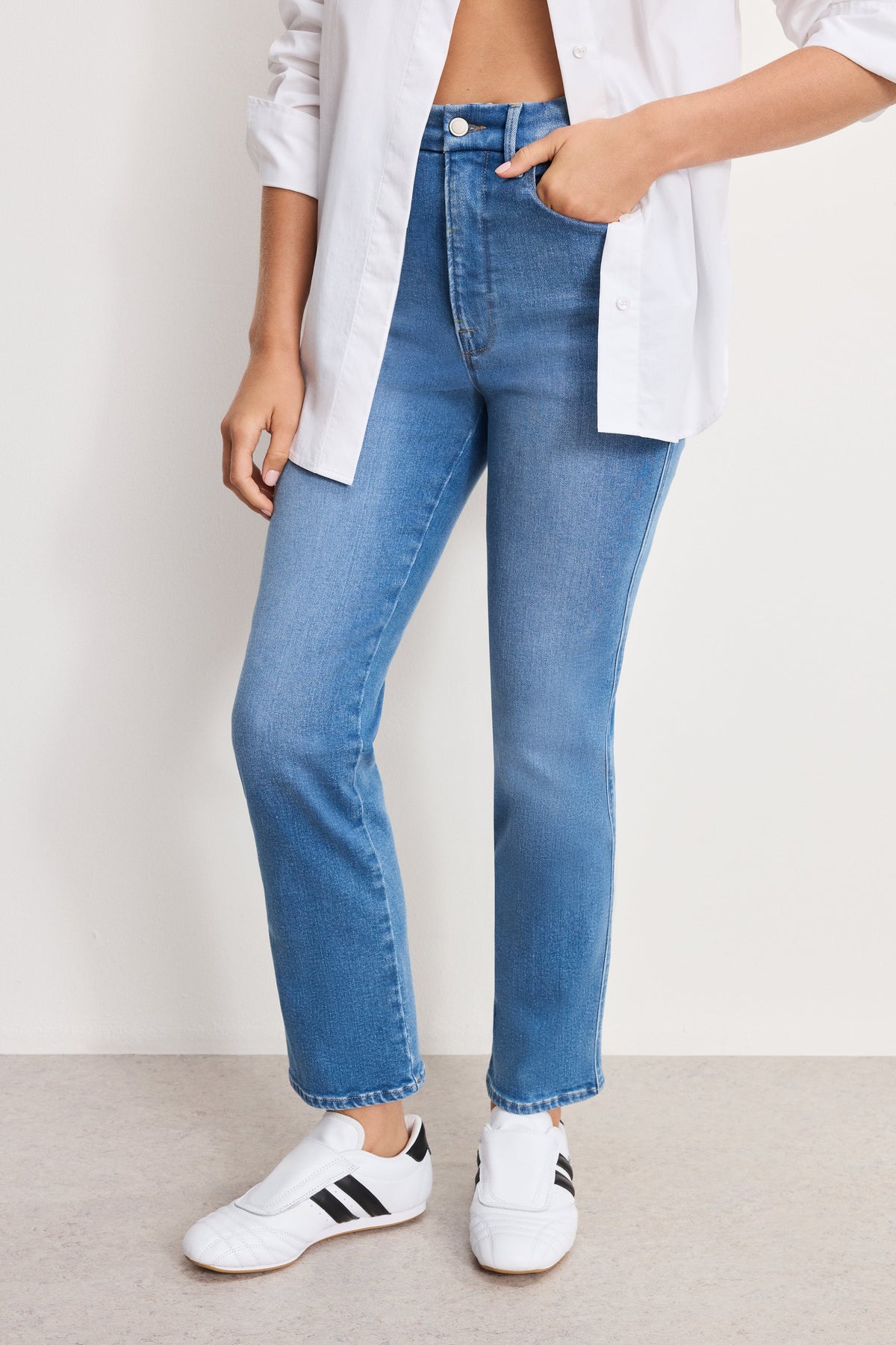 Luxury GOOD CURVE STRAIGHT COMPRESSION JEANS INDIGO268