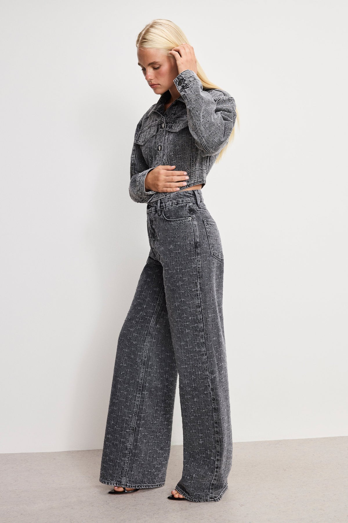 Luxury DOLLY JOLEANS CRYSTAL RELAXED JEANS BLACK415
