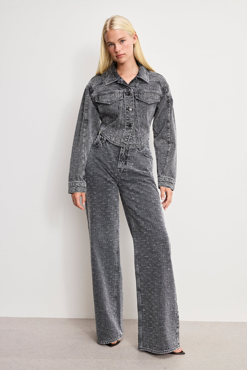 Luxury DOLLY JOLEANS CRYSTAL RELAXED JEANS BLACK415