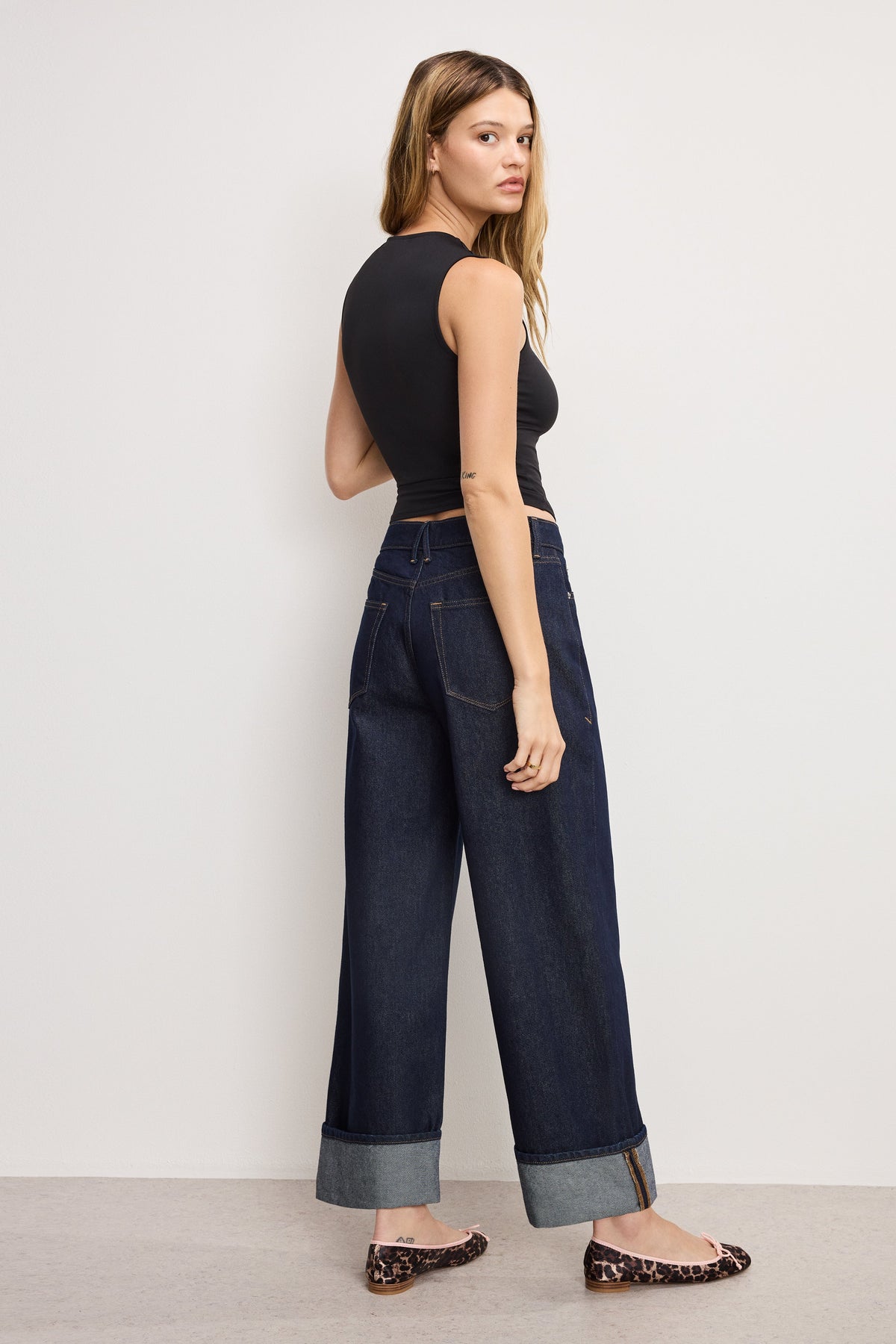 Luxury GOOD LOW RISE BAGGY CUFFED JEANS INDIGO1006
