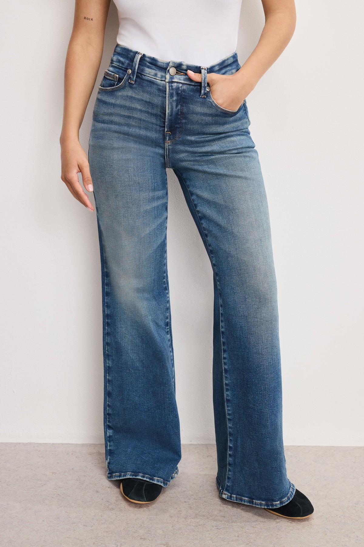 Luxury SOFT TECH GOOD PETITE PALAZZO JEANS INDIGO986