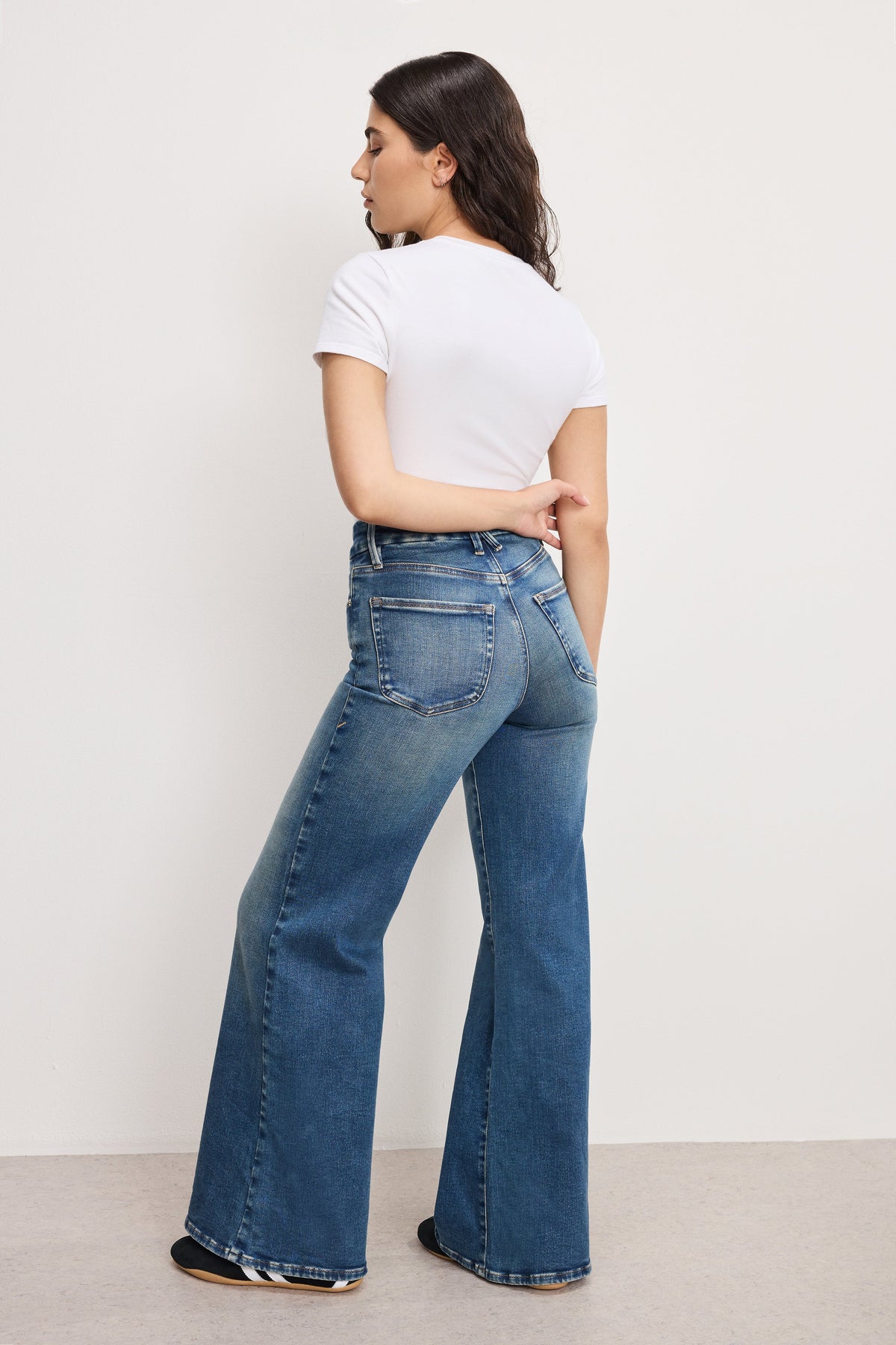 Luxury SOFT TECH GOOD PETITE PALAZZO JEANS INDIGO986