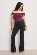 Luxury DOLLY JOLEANS PETITE FLARE JEANS BLACK391