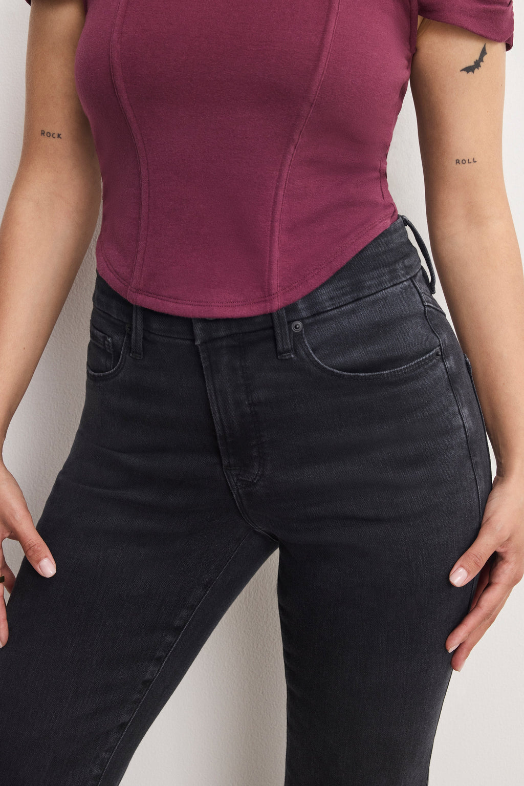 Luxury DOLLY JOLEANS PETITE FLARE JEANS BLACK391