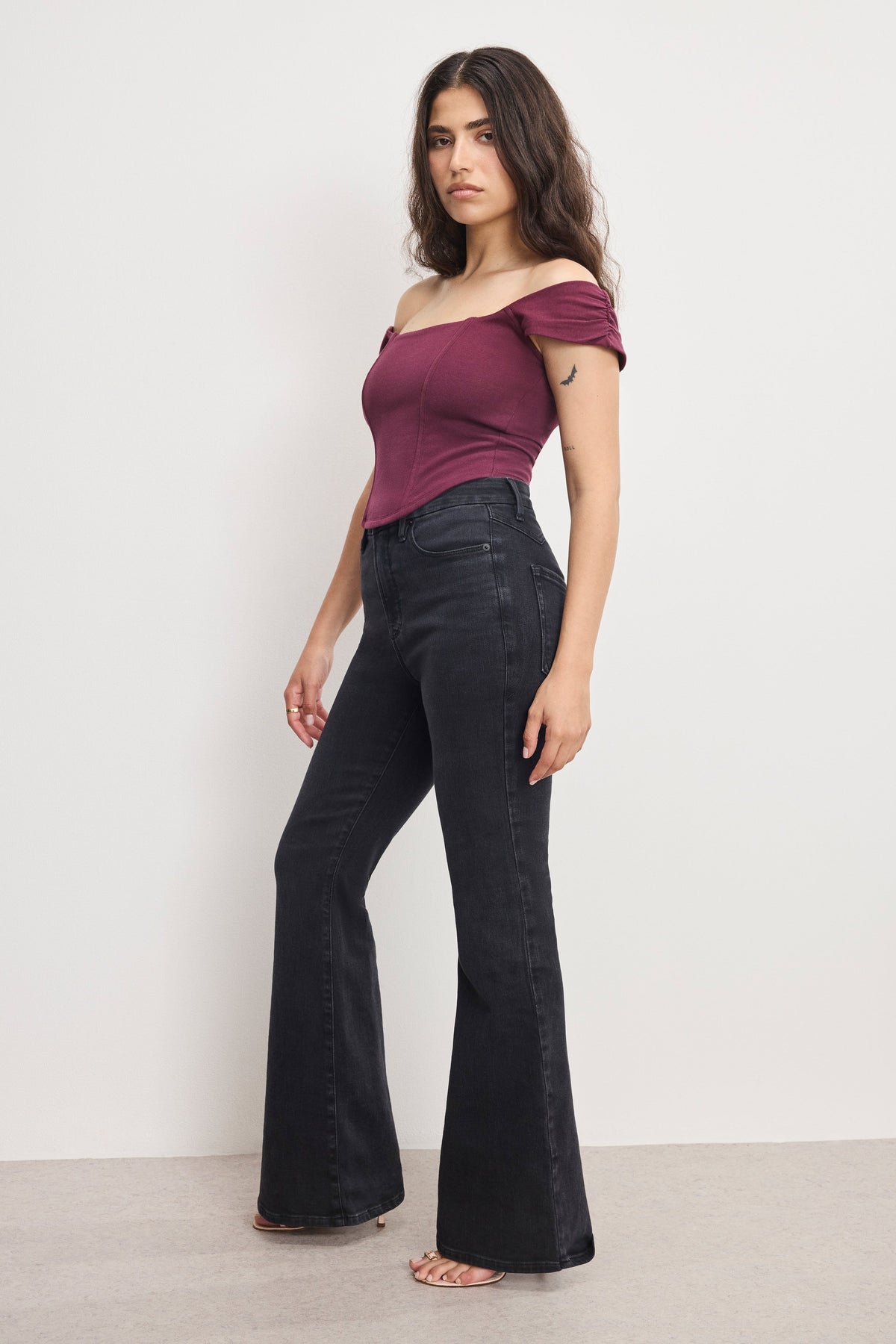 Luxury DOLLY JOLEANS PETITE FLARE JEANS BLACK391