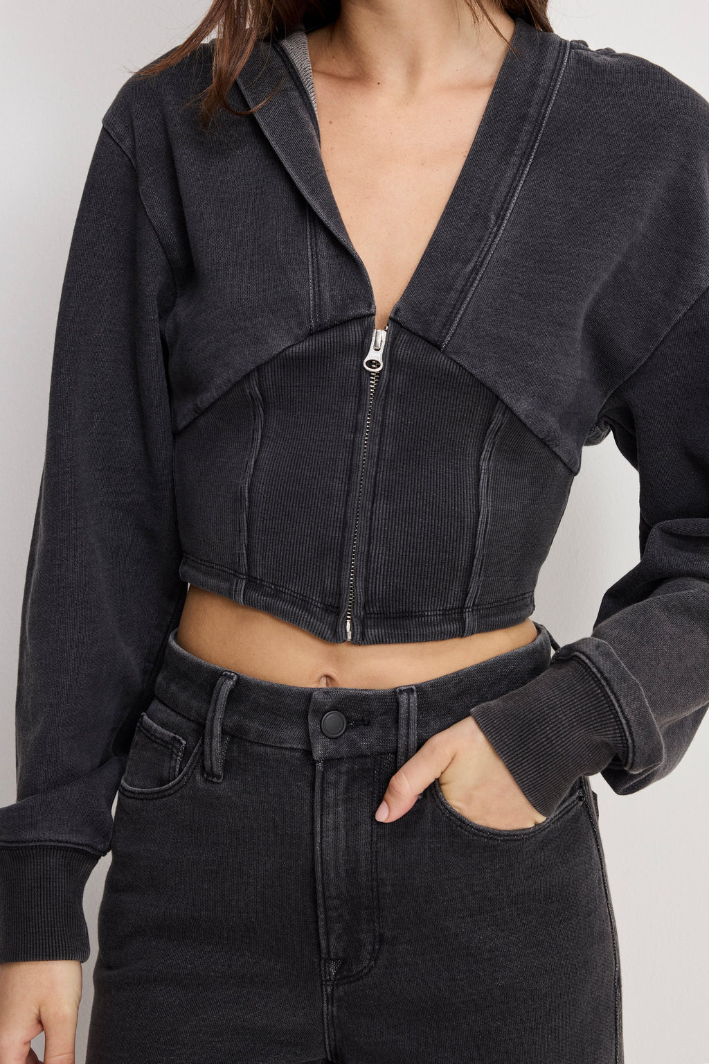 Luxury JEANIUS ZIP UP HOODIE BLACK430