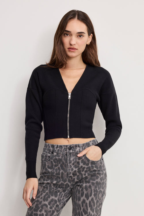 Luxury BUSTIER SWEATER BLACK001
