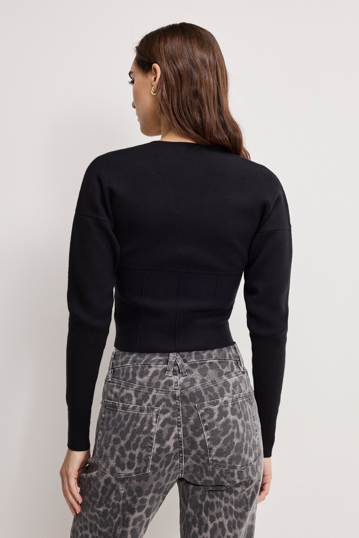 Luxury BUSTIER SWEATER BLACK001