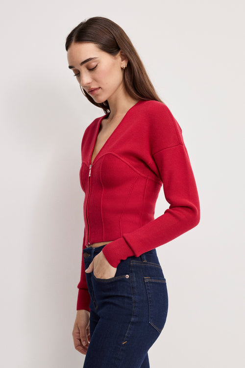 Luxury BUSTIER SWEATER RUBY