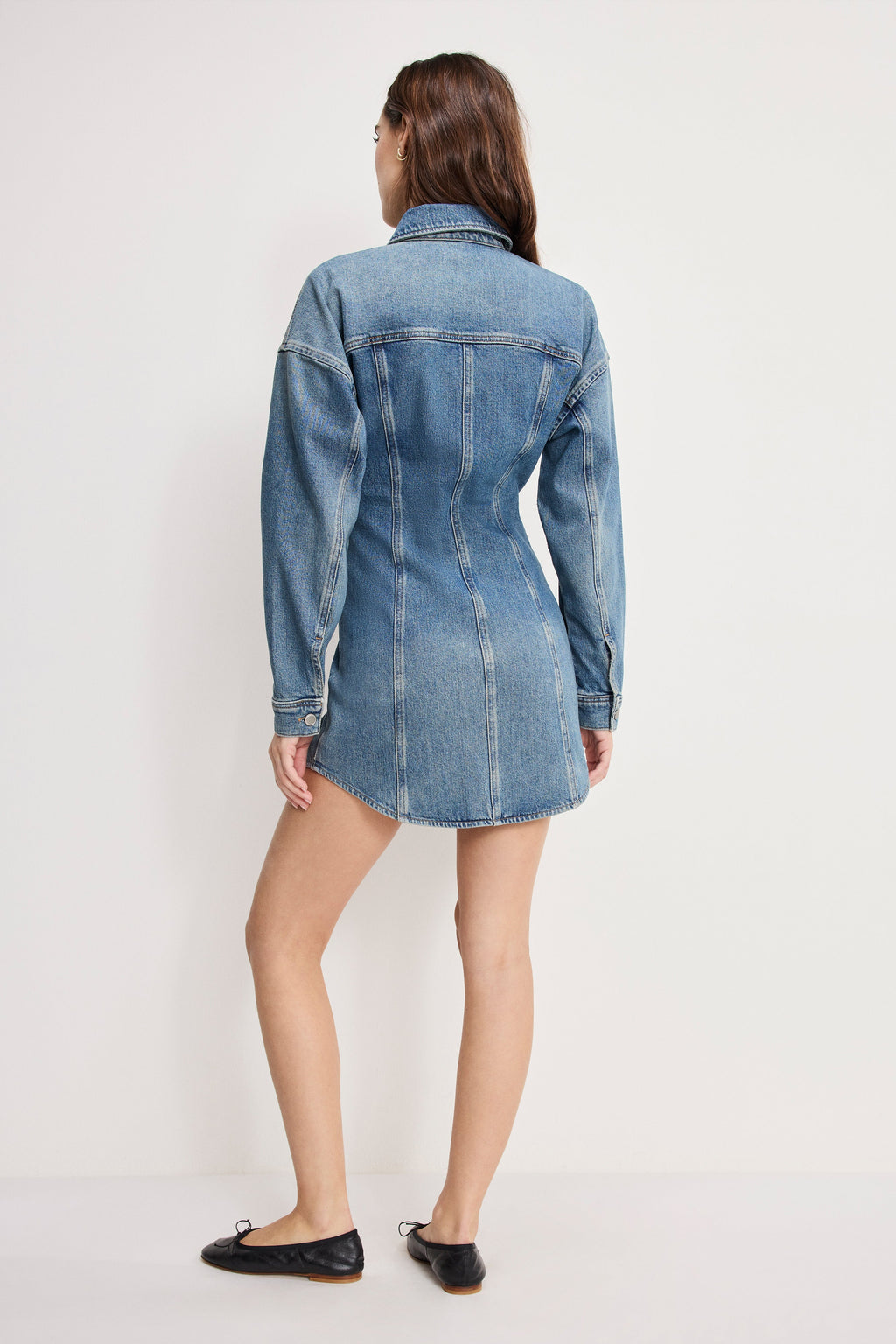 Luxury SHAPED DENIM DRESS INDIGO1100