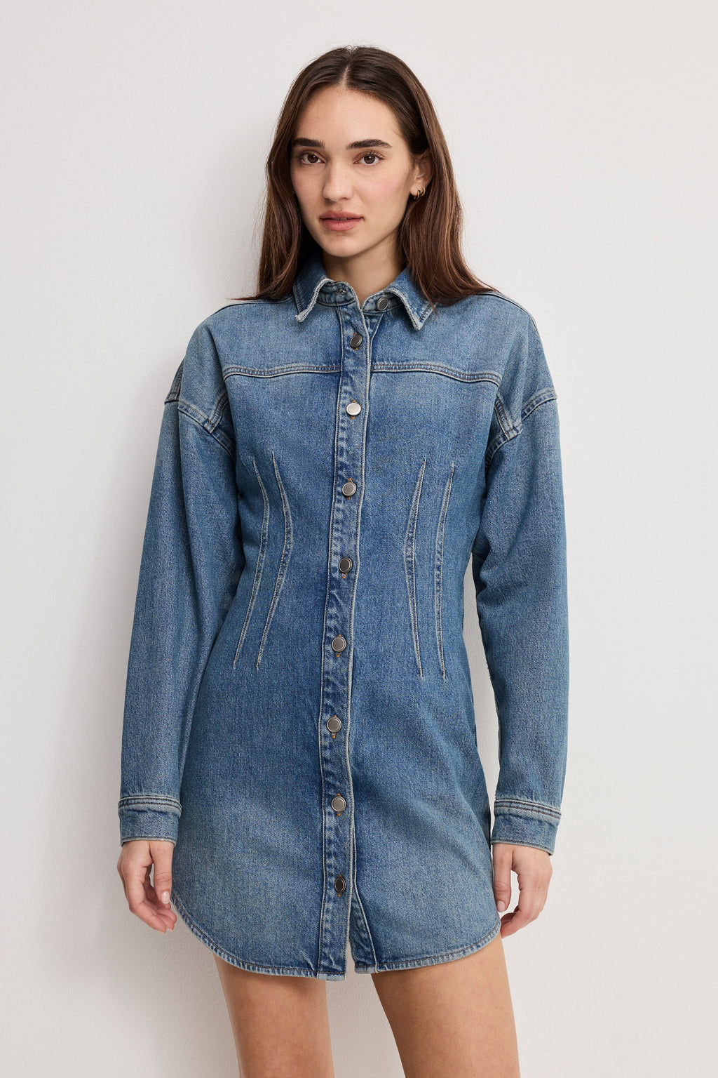 Luxury SHAPED DENIM DRESS INDIGO1100