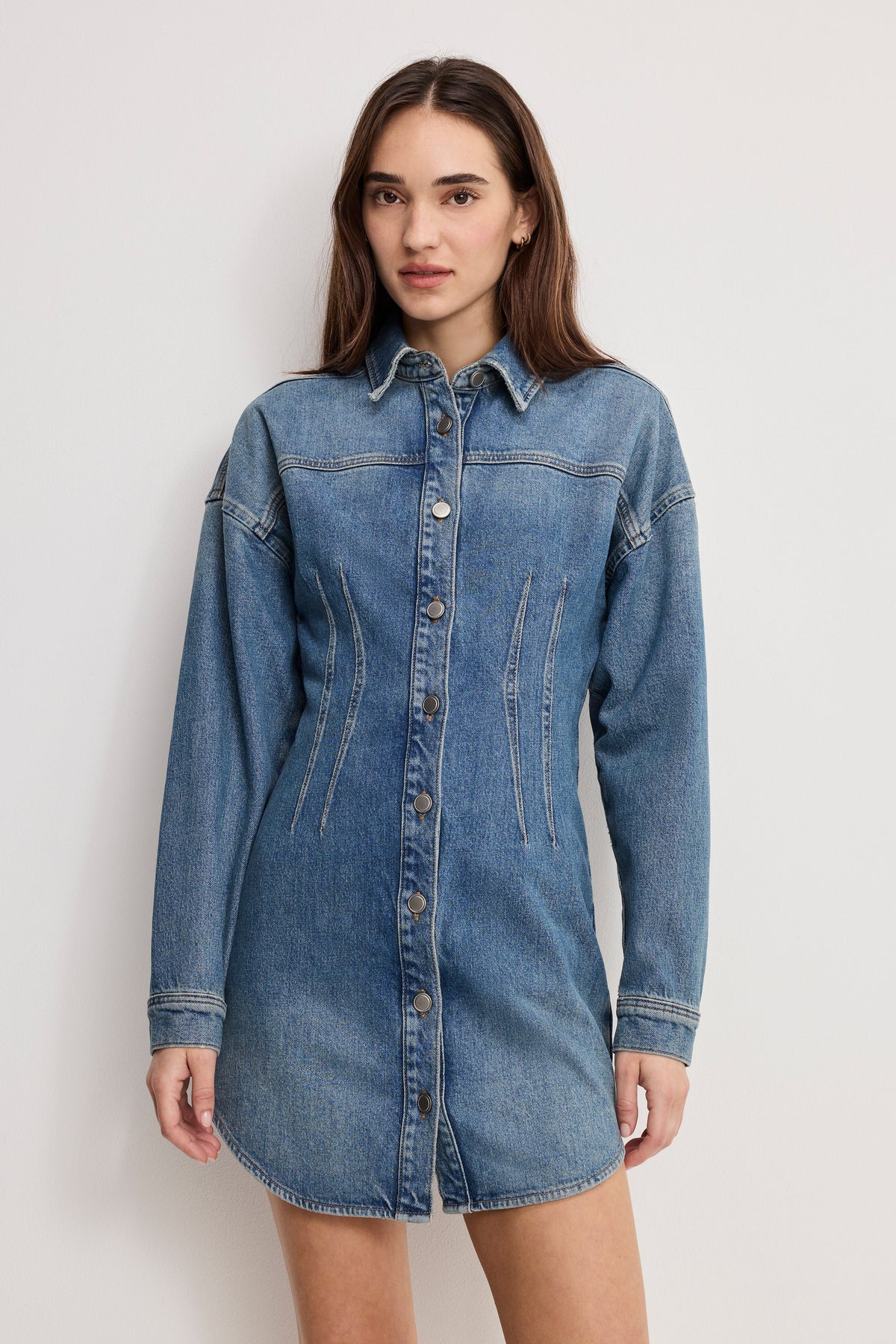 Luxury SHAPED DENIM DRESS INDIGO1100