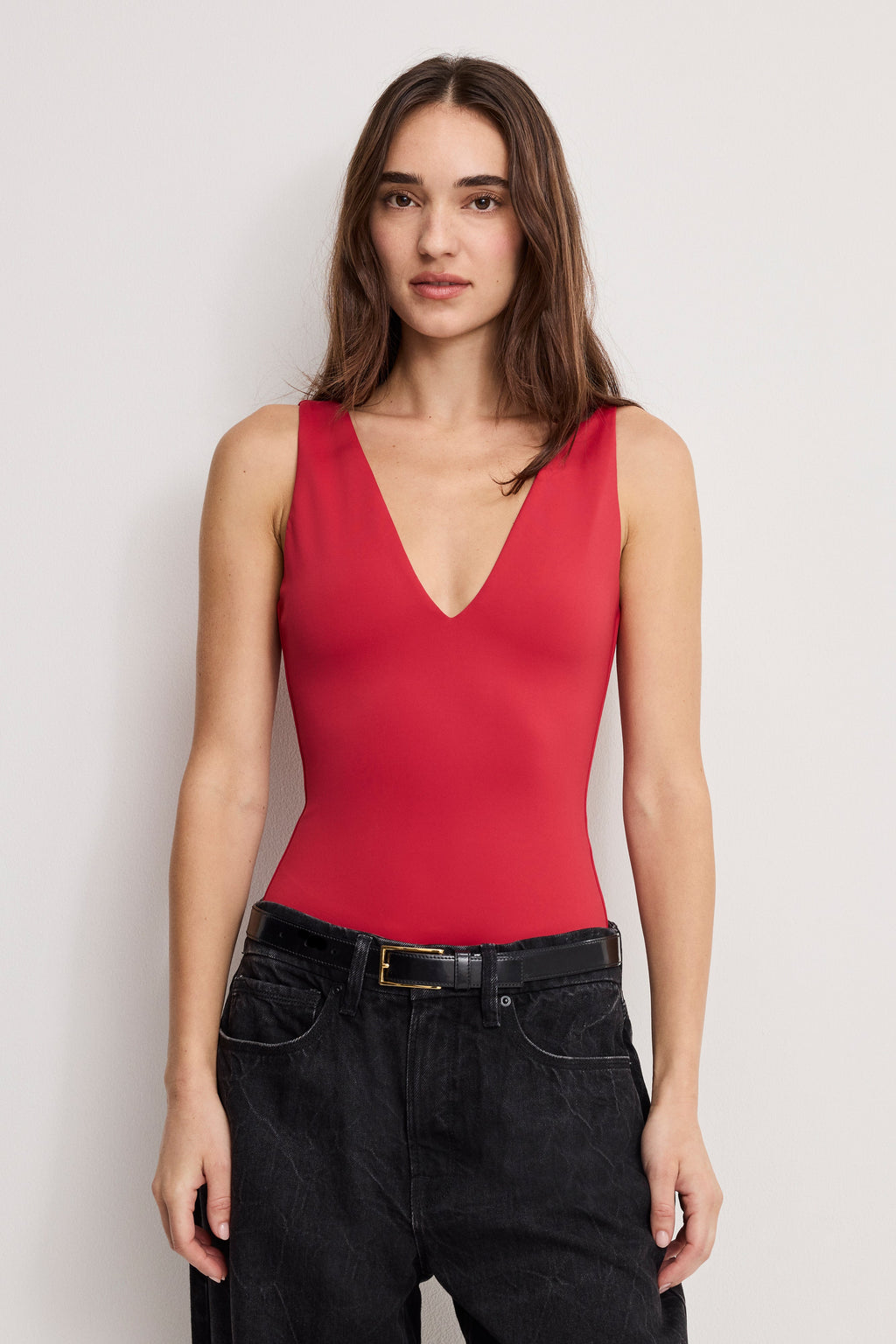 Luxury SCULPTING DEEP V BODYSUIT RUBY