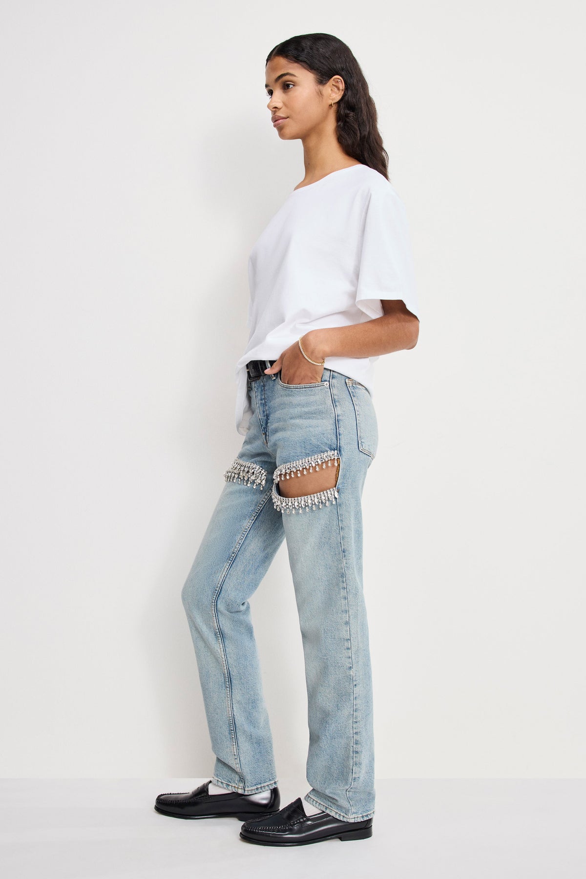 Luxury GOOD ICON STRAIGHT DIAMOND JEANS INDIGO357