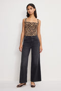 Luxury GOOD SKATE CROPPED WIDE JEANS BLACK407
