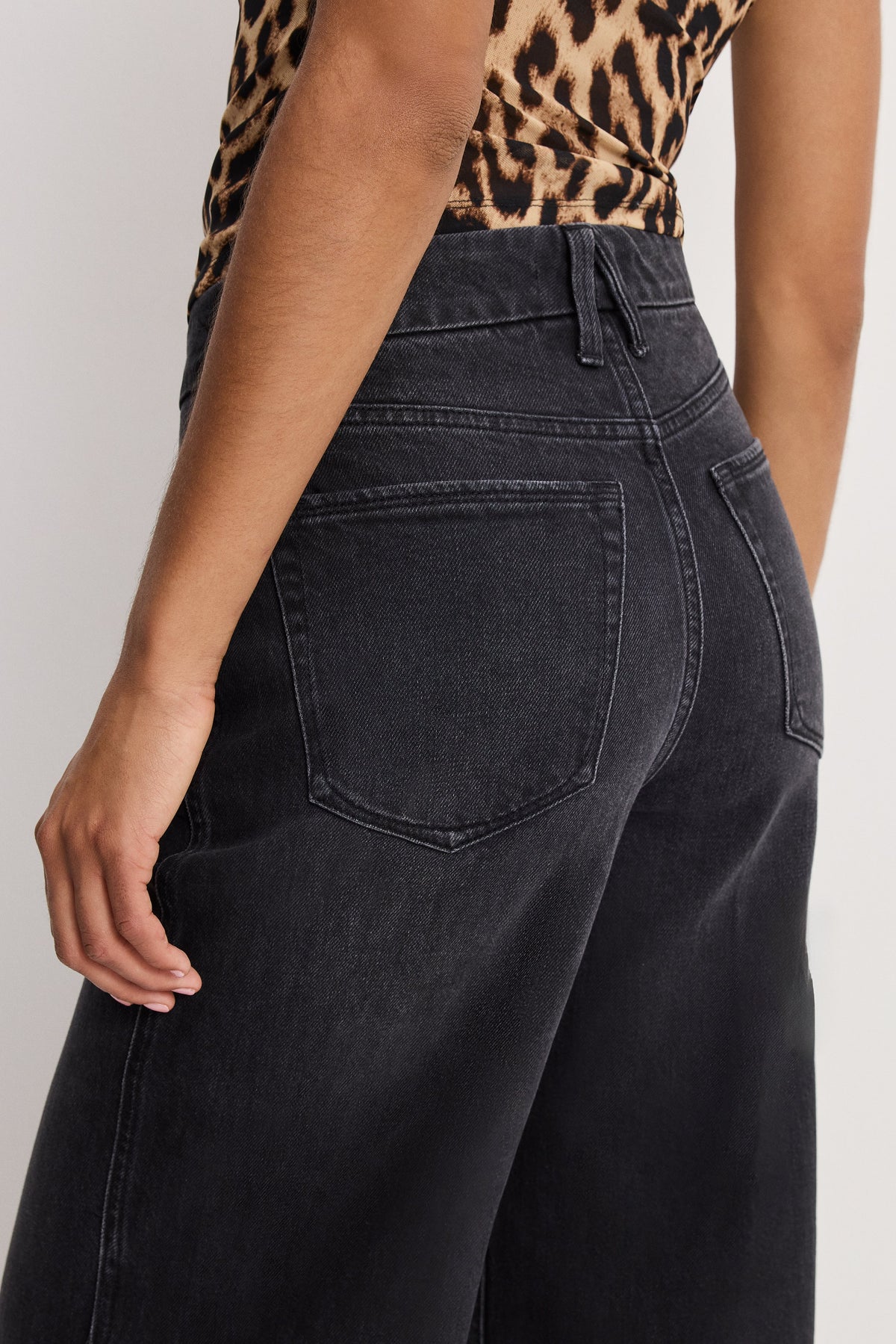 Luxury GOOD SKATE CROPPED WIDE JEANS BLACK407