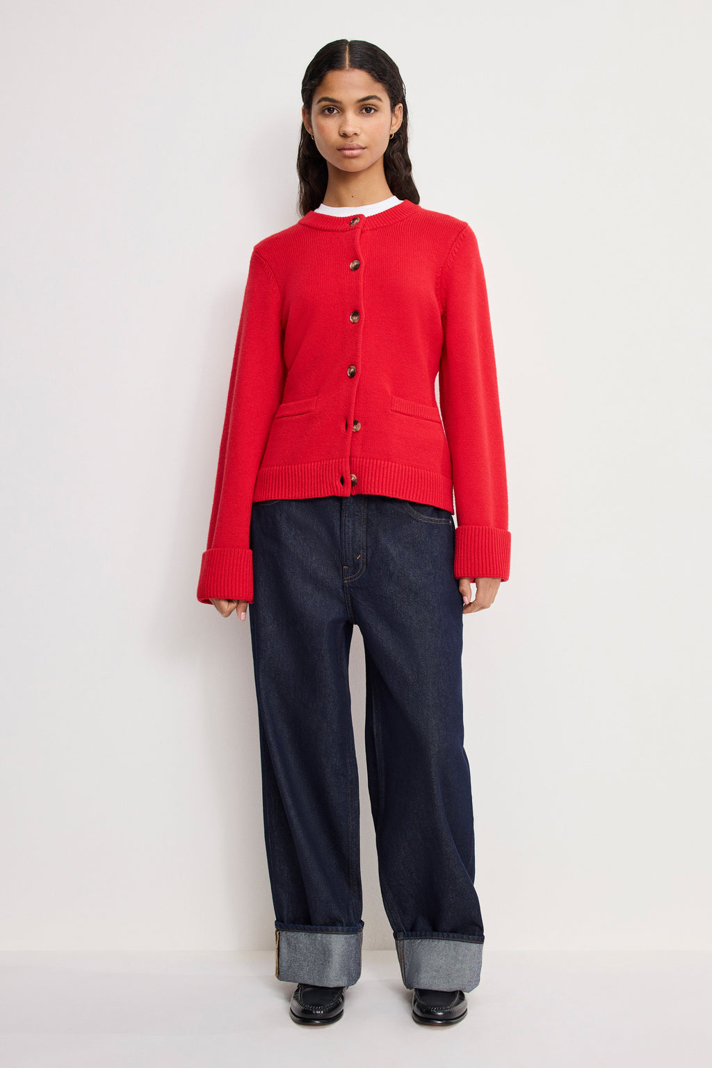 Luxury BUTTON FRONT KNIT CARDIGAN CHILI001