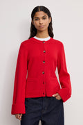 Luxury BUTTON FRONT KNIT CARDIGAN CHILI001