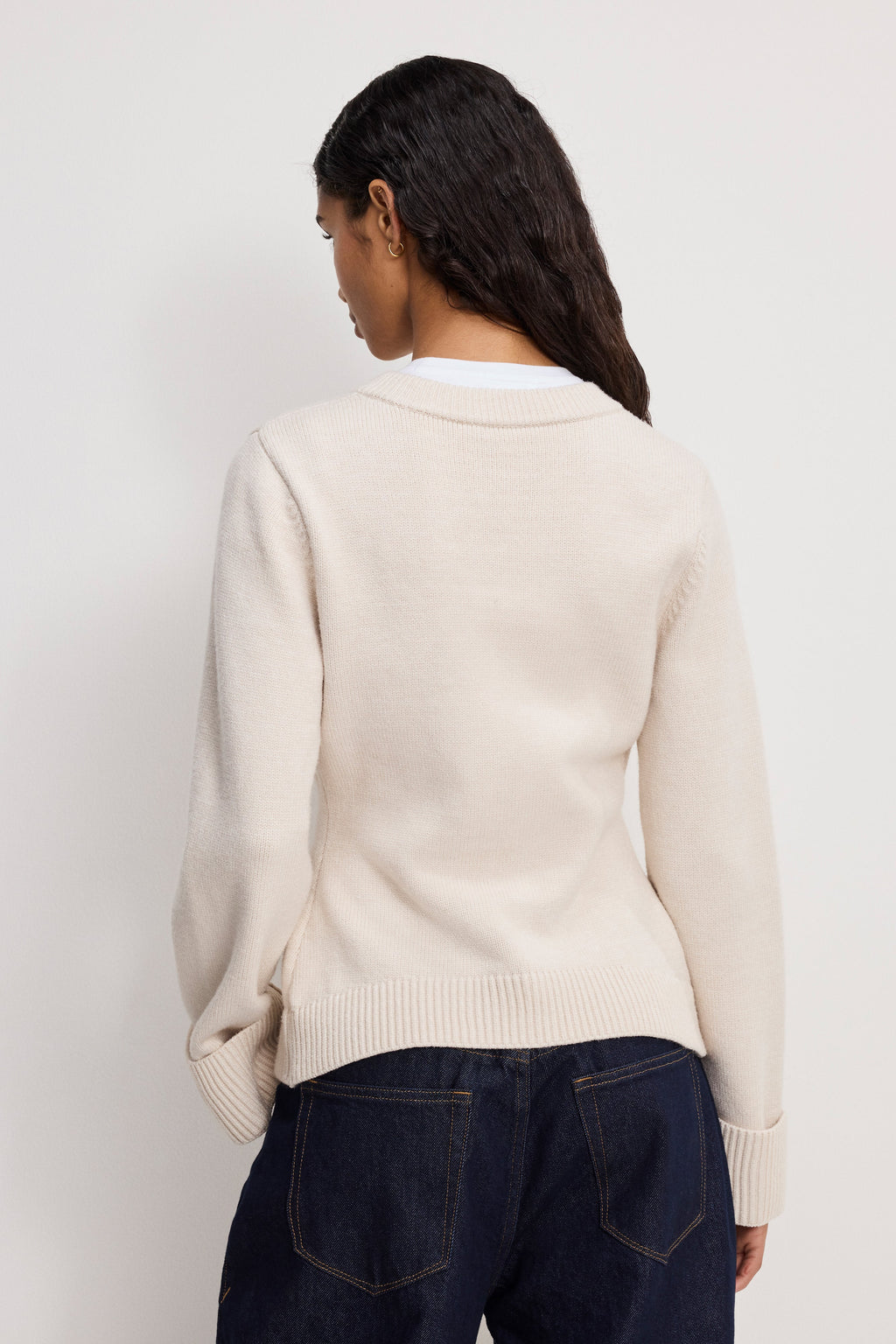 Luxury BUTTON FRONT KNIT CARDIGAN VANILLA001